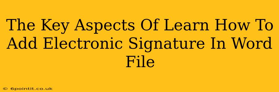 The Key Aspects Of Learn How To Add Electronic Signature In Word File