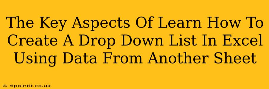 The Key Aspects Of Learn How To Create A Drop Down List In Excel Using Data From Another Sheet