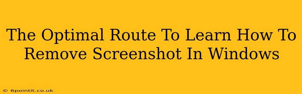 The Optimal Route To Learn How To Remove Screenshot In Windows