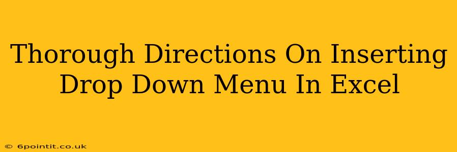 Thorough Directions On Inserting Drop Down Menu In Excel