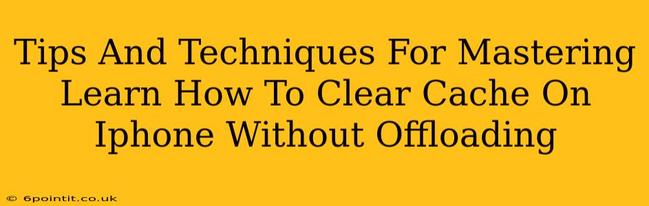 Tips And Techniques For Mastering Learn How To Clear Cache On Iphone Without Offloading