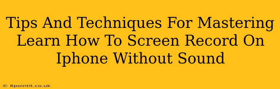 Tips And Techniques For Mastering Learn How To Screen Record On Iphone Without Sound