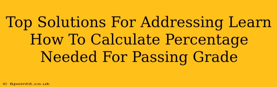 Top Solutions For Addressing Learn How To Calculate Percentage Needed For Passing Grade