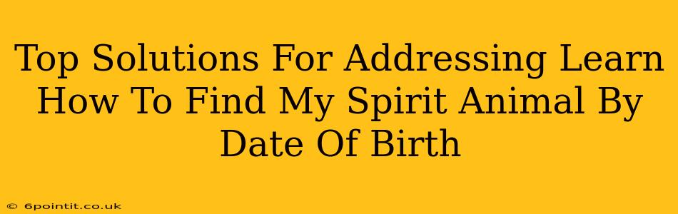 Top Solutions For Addressing Learn How To Find My Spirit Animal By Date Of Birth