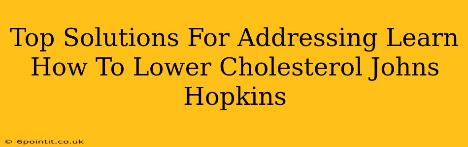 Top Solutions For Addressing Learn How To Lower Cholesterol Johns Hopkins