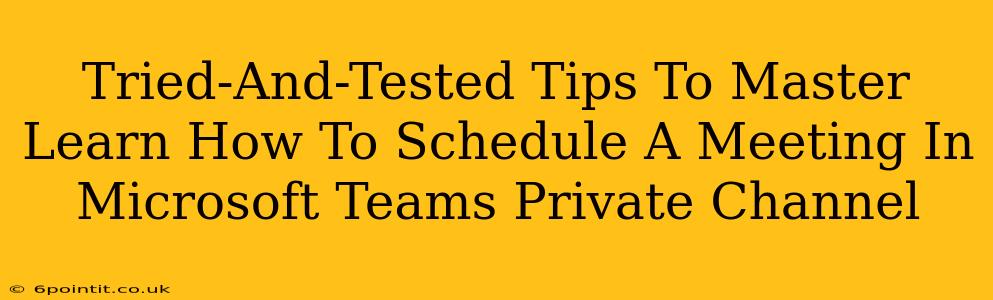 Tried-And-Tested Tips To Master Learn How To Schedule A Meeting In Microsoft Teams Private Channel