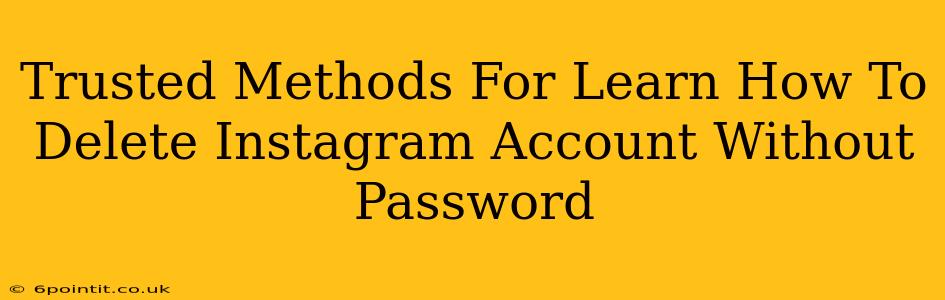 Trusted Methods For Learn How To Delete Instagram Account Without Password