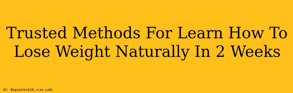 Trusted Methods For Learn How To Lose Weight Naturally In 2 Weeks