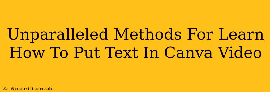 Unparalleled Methods For Learn How To Put Text In Canva Video