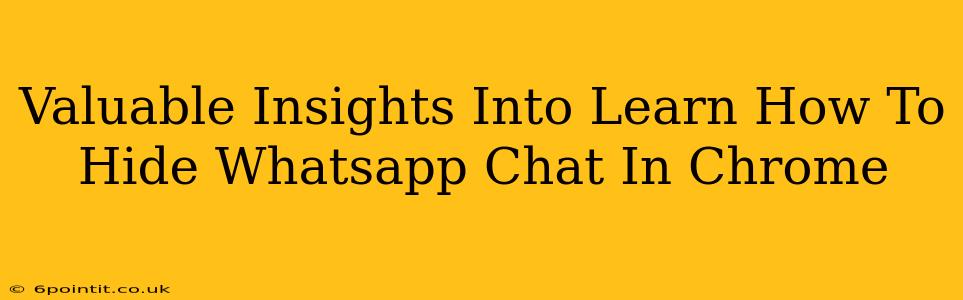 Valuable Insights Into Learn How To Hide Whatsapp Chat In Chrome